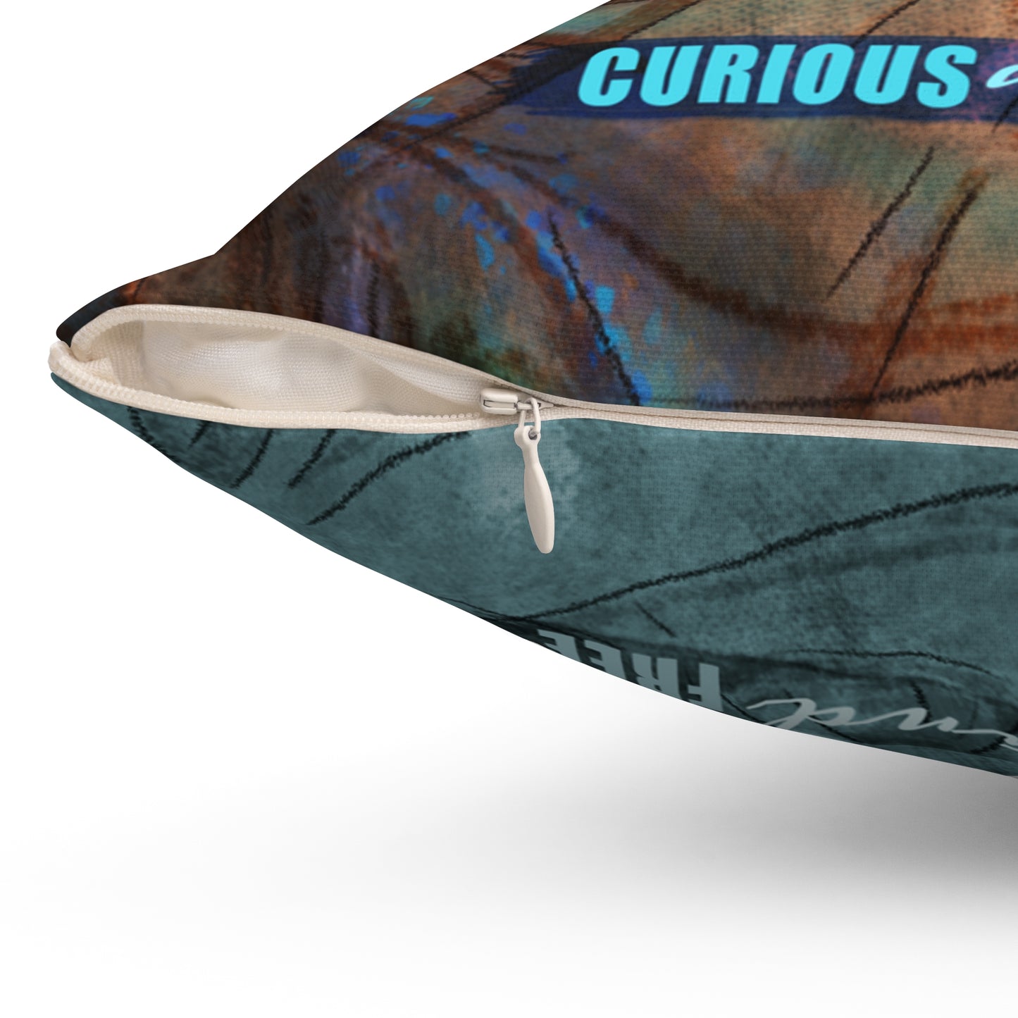 Curious Cat Brown Pillow