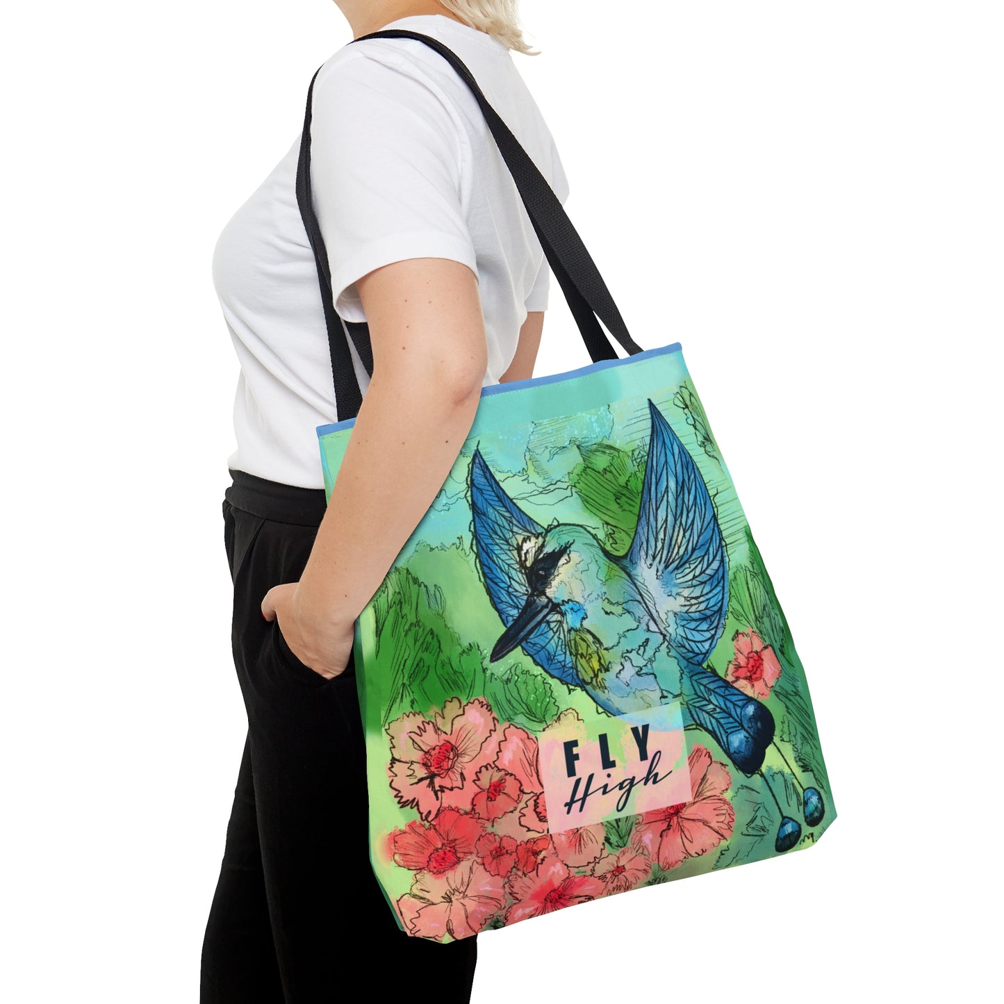 Fly High Blue Bird Tote Bag