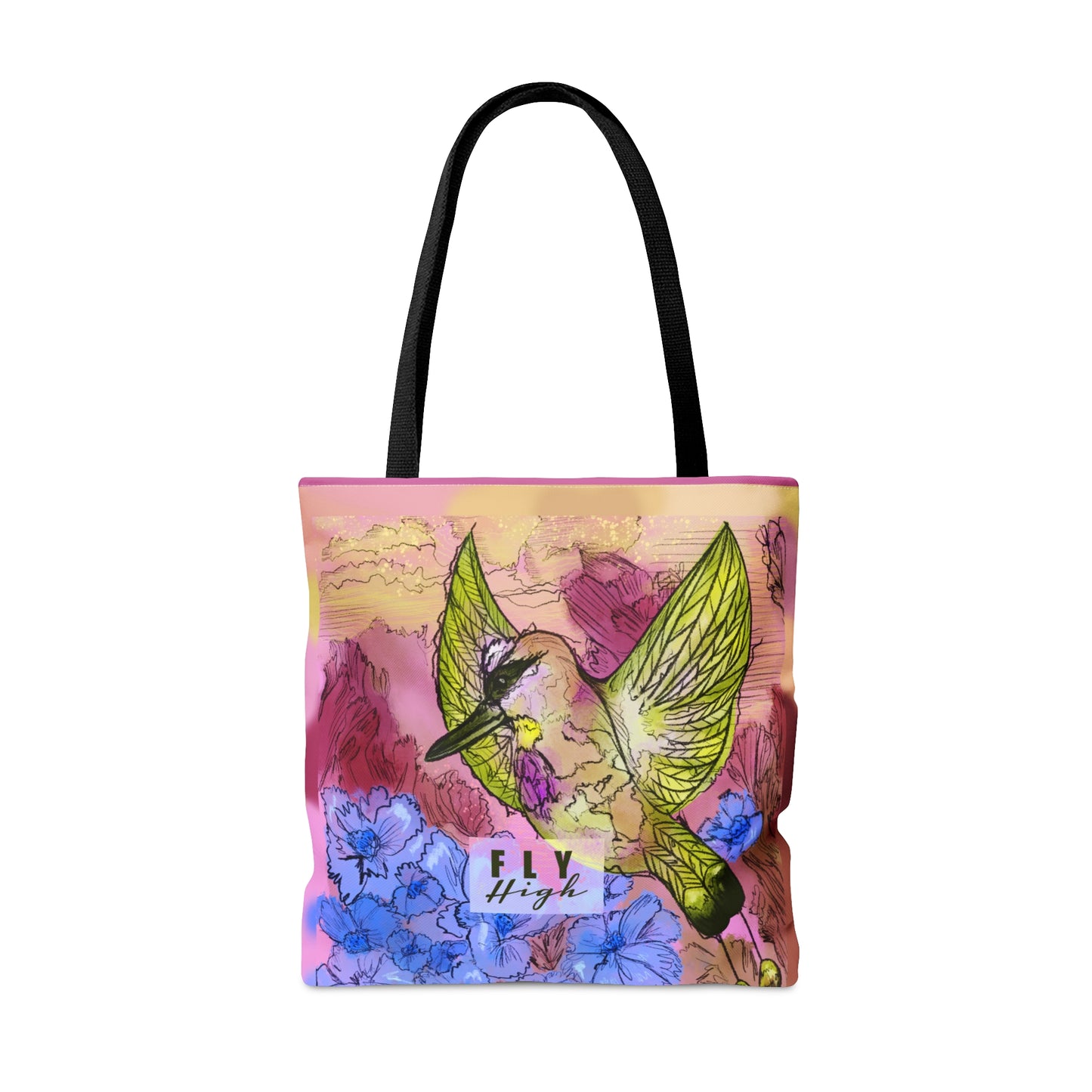 Fly High Purple Bird Tote Bag