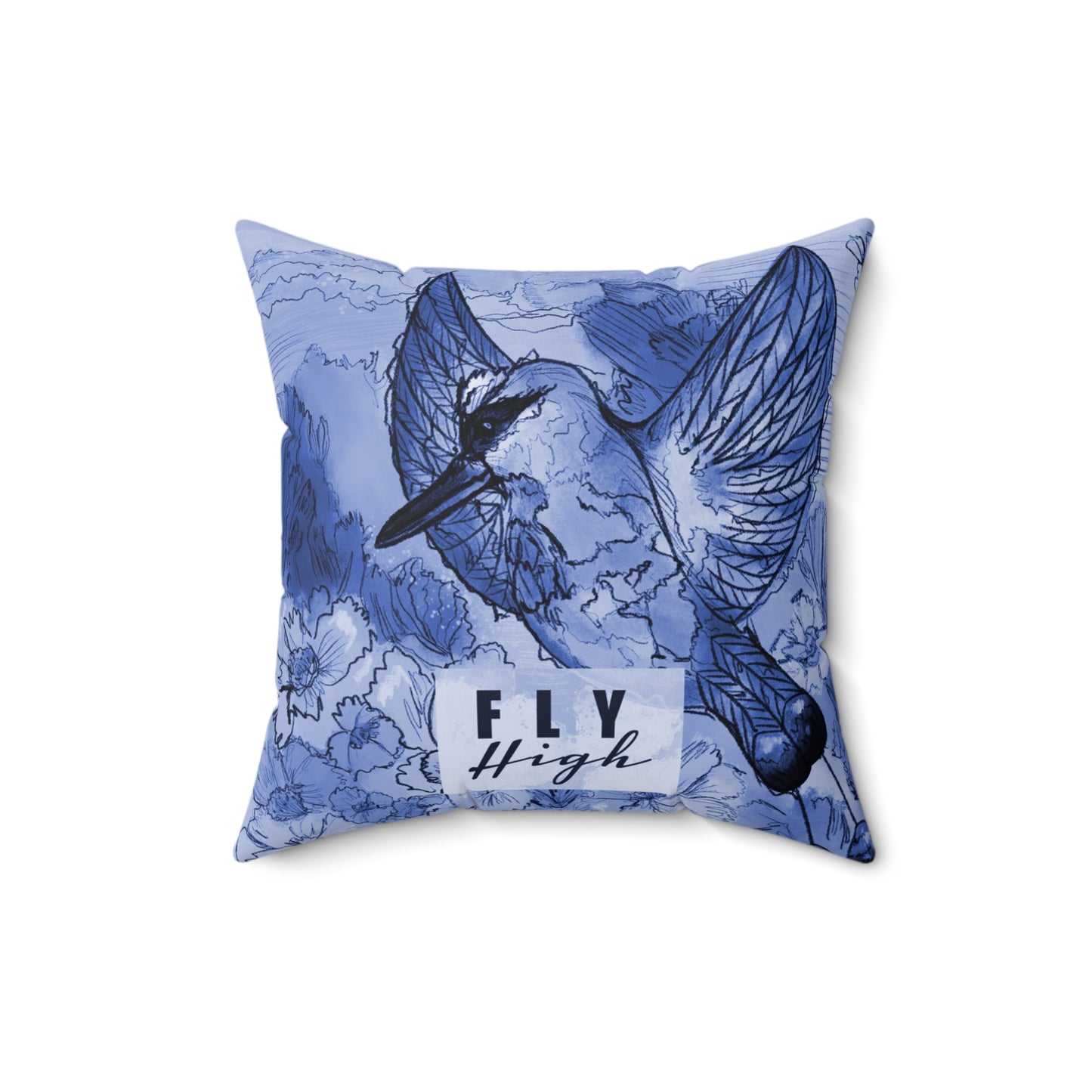 Fly High Purple Bird Pillow