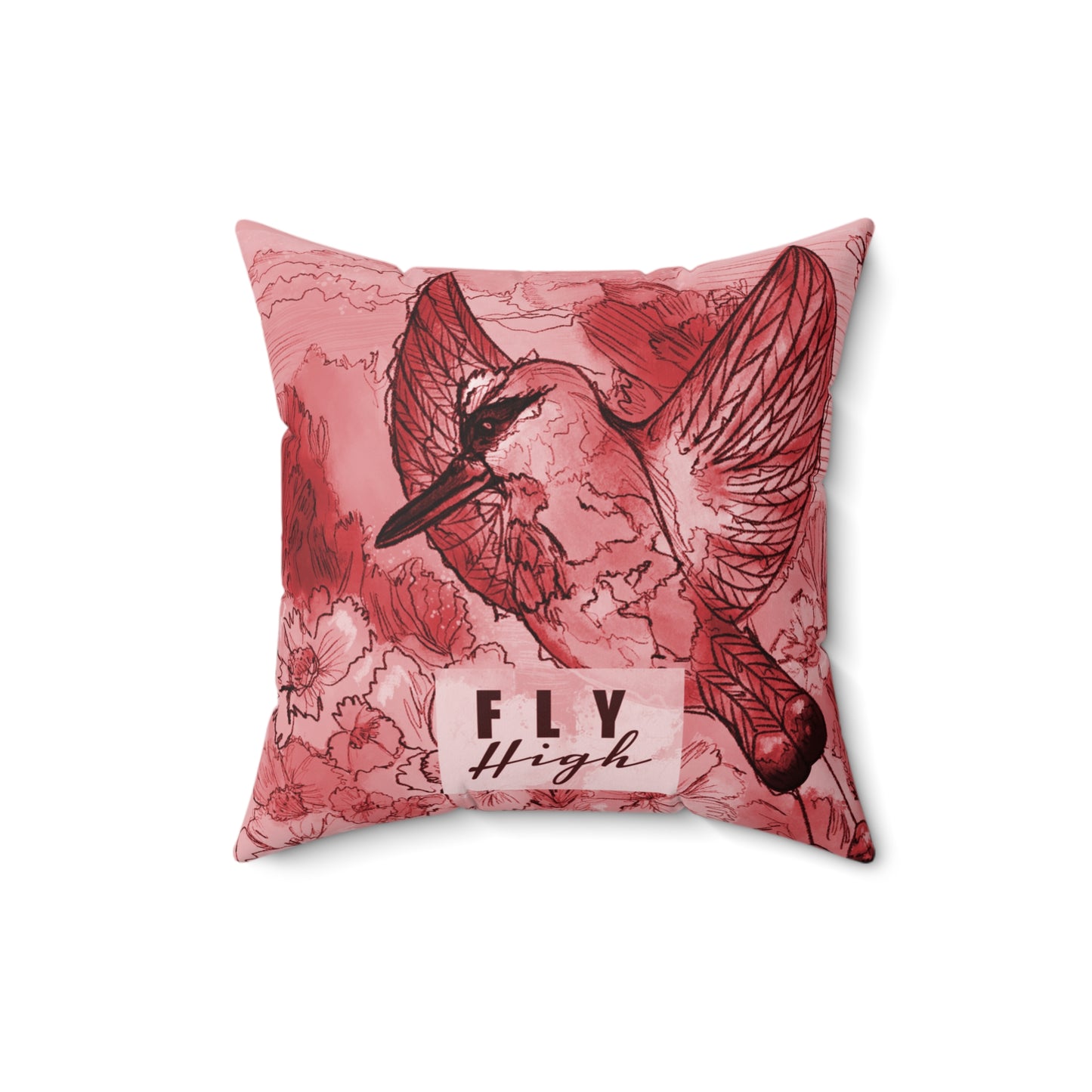 Fly High Blue Bird Pillow