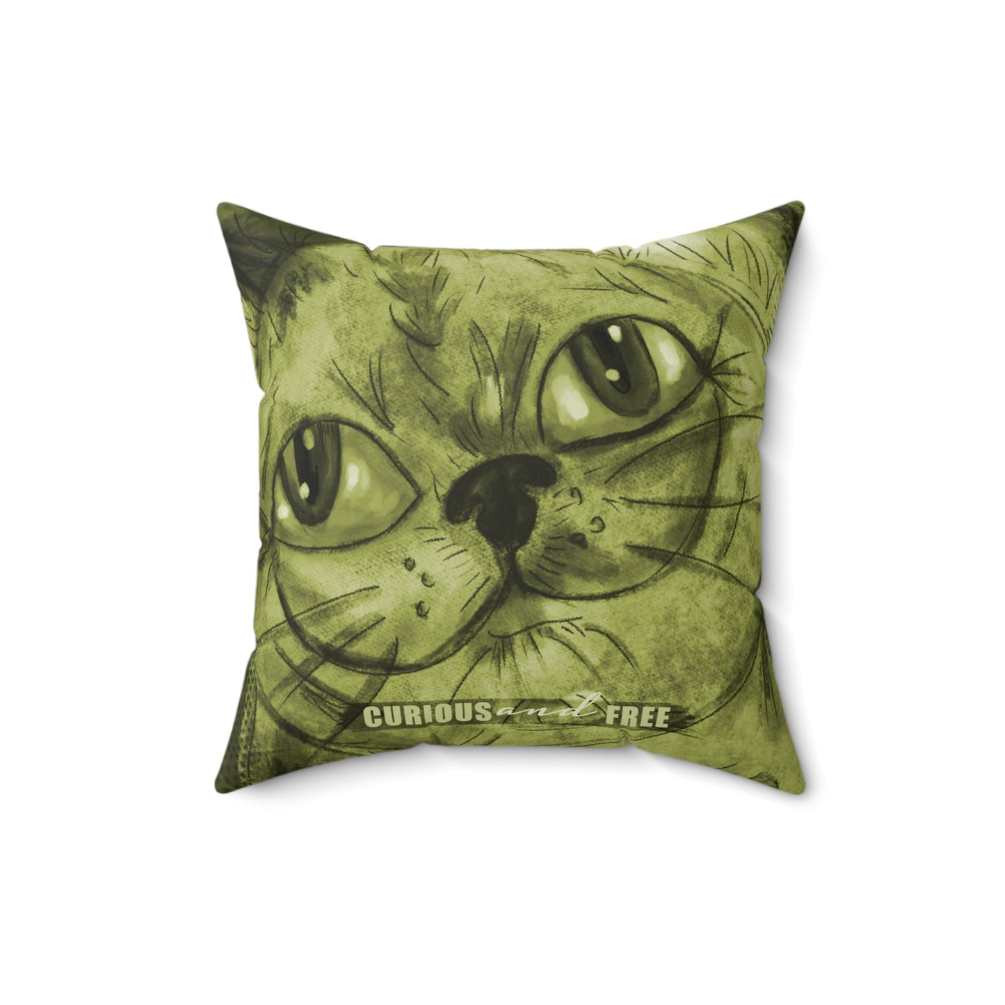 Curious Purple Cat Pillow