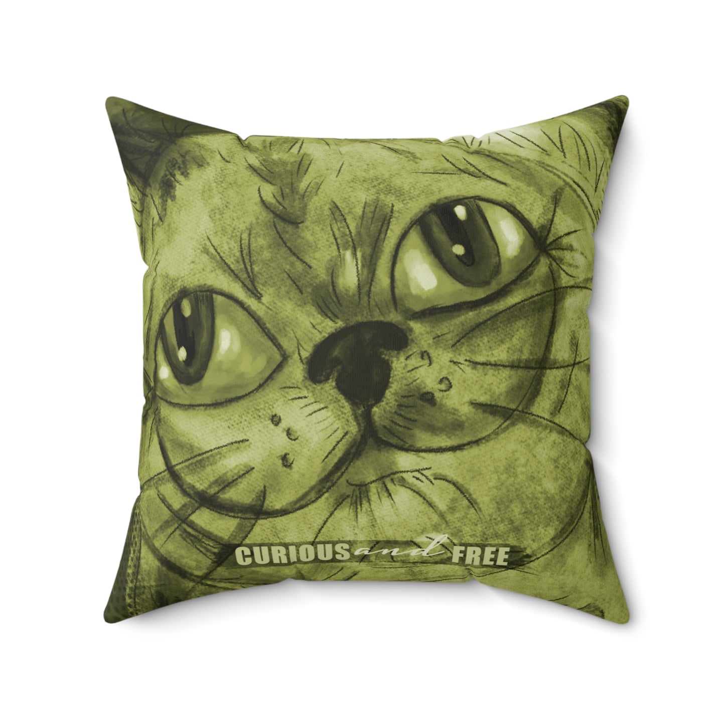 Curious Purple Cat Pillow