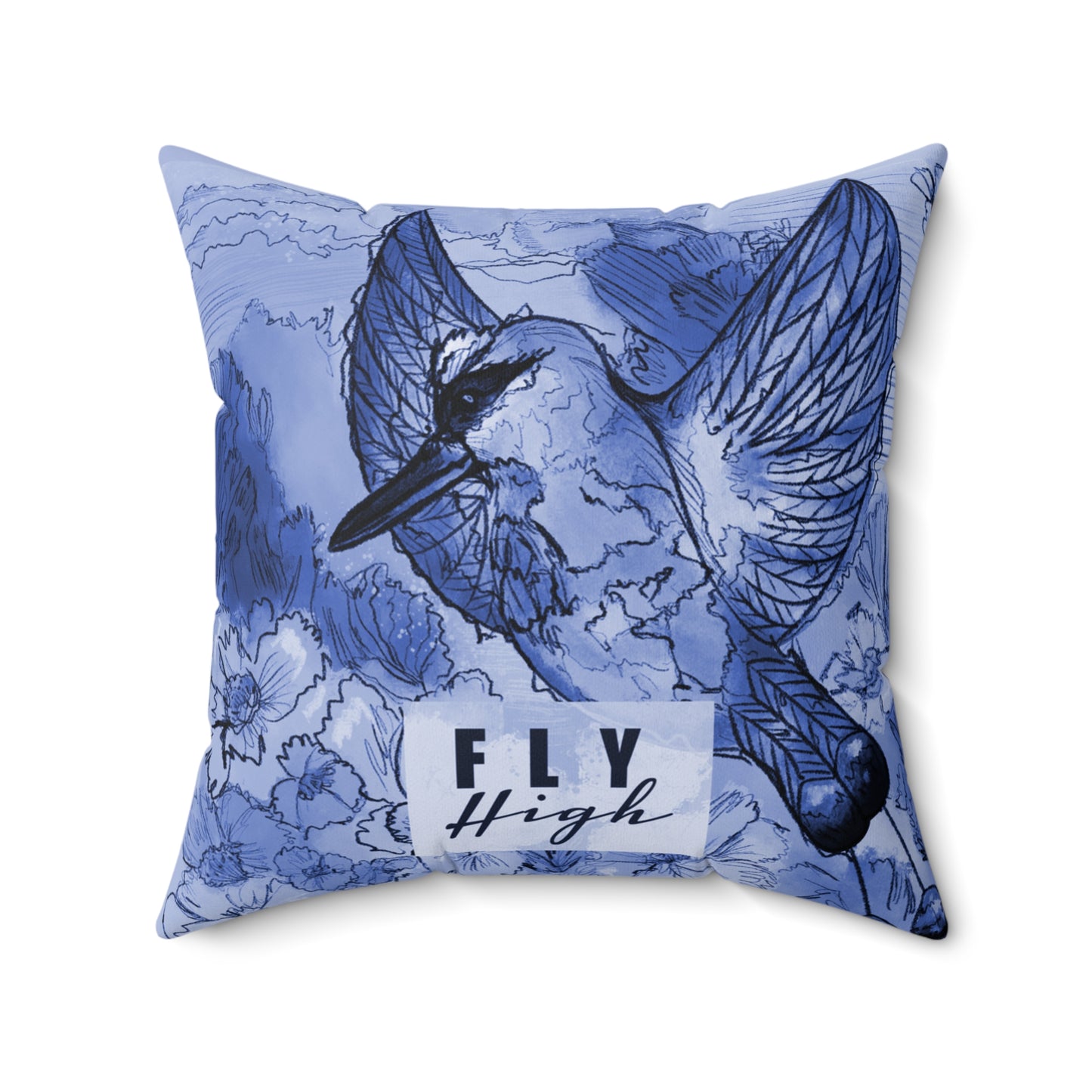 Fly High Purple Bird Pillow