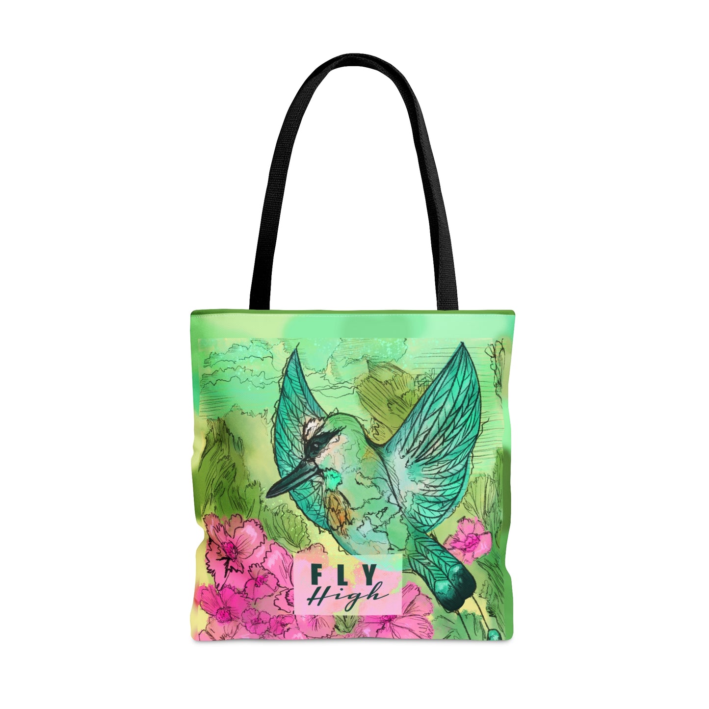 Fly High Green Bird Tote Bag