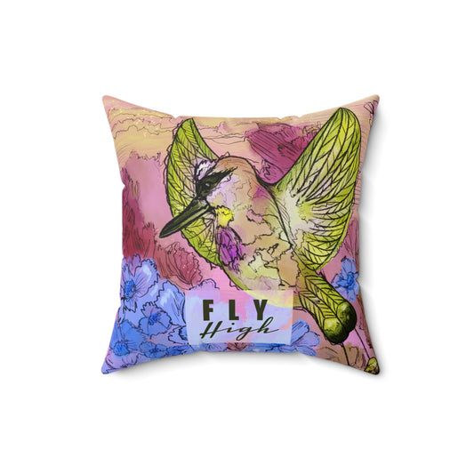 Fly High Purple Bird Pillow