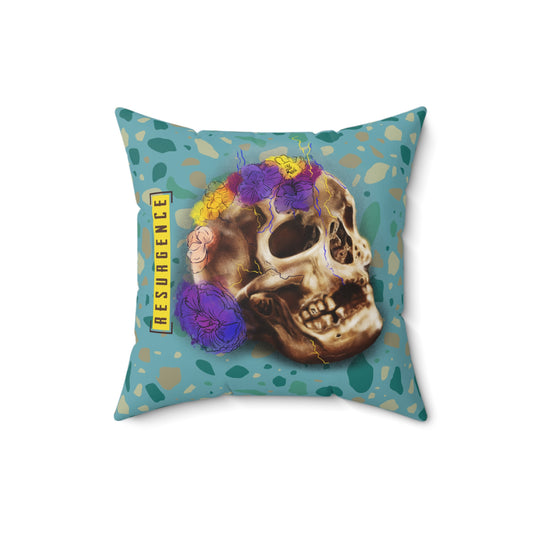 Resurgence Skull Aqua Pillow