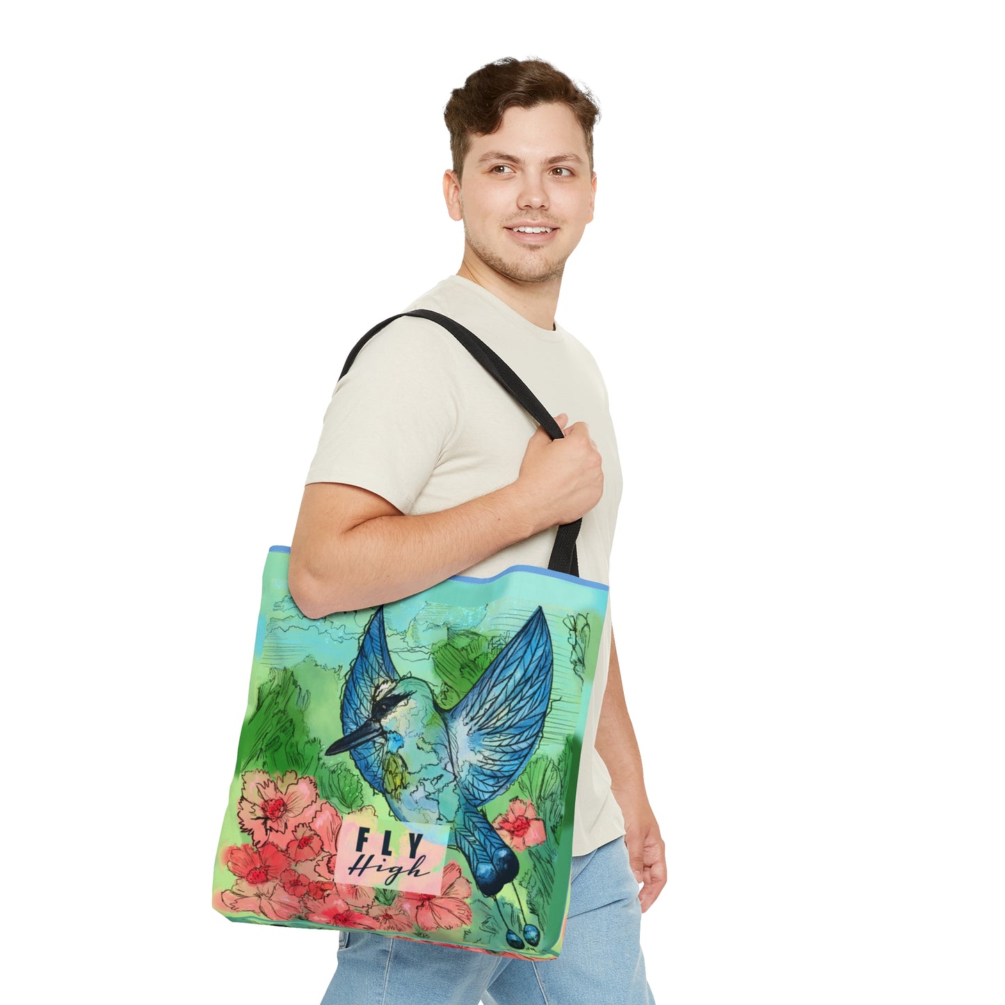 Fly High Blue Bird Tote Bag