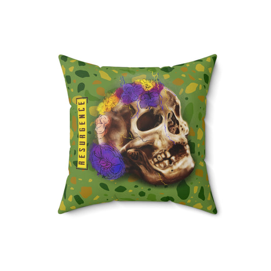 Resurgence Skull Green Pillow