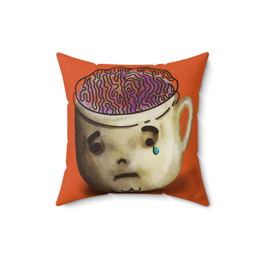 Mental Wellness Orange Pillow