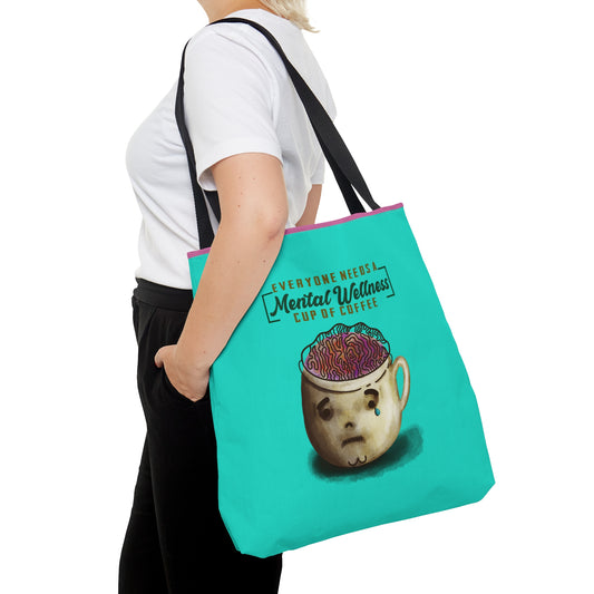 Mental Wellness Aqua Tote Bag