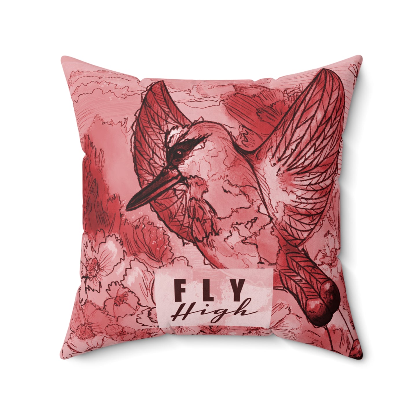 Fly High Blue Bird Pillow