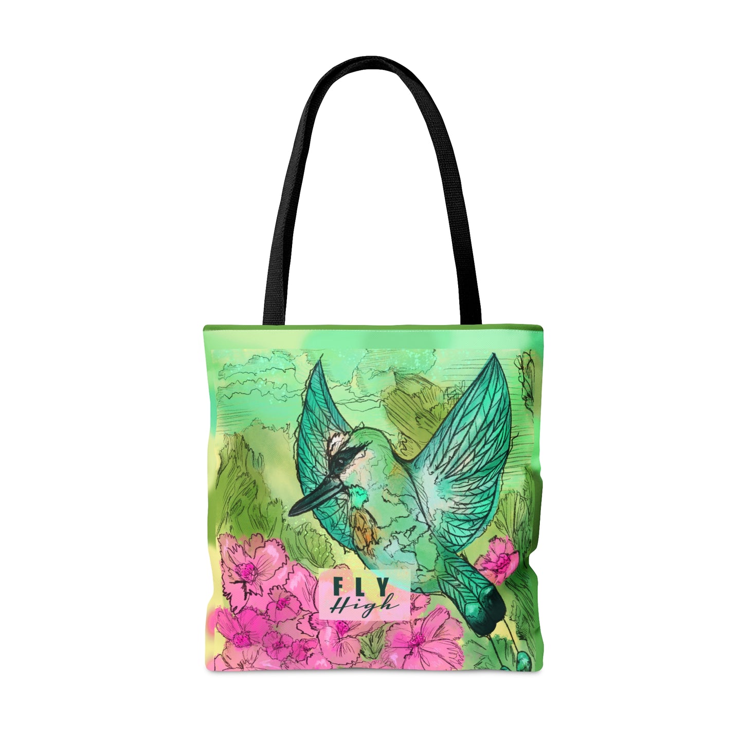 Fly High Green Bird Tote Bag