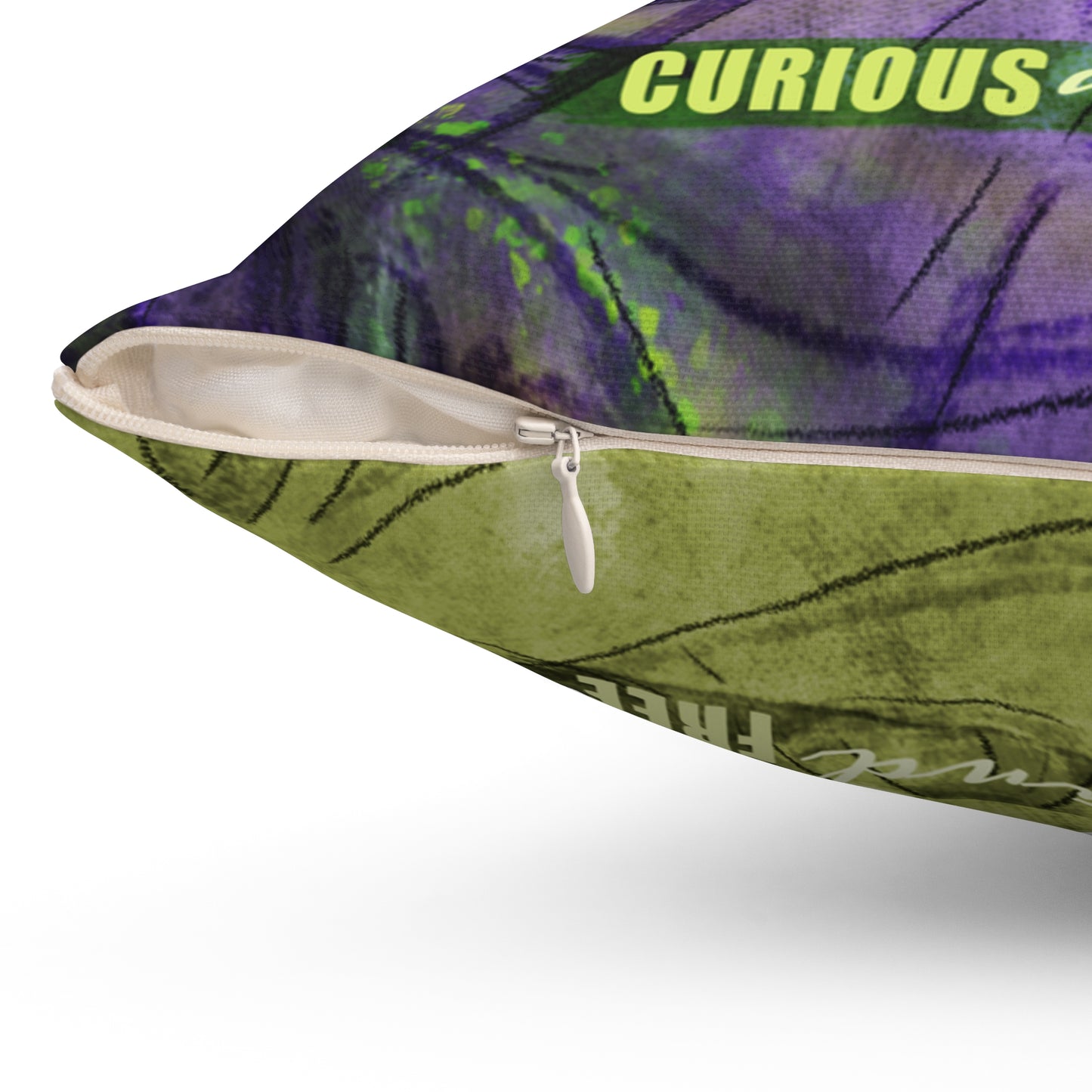 Curious Purple Cat Pillow